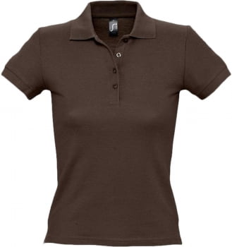 Рубашка поло женская PEOPLE 210, шоколадно-коричневая купить с нанесением логотипа оптом на заказ в интернет-магазине Санкт-Петербург