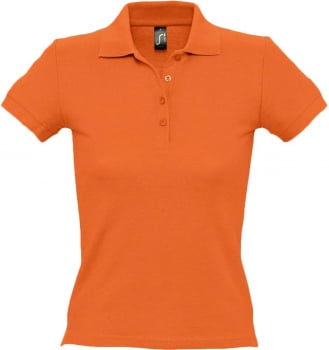 Рубашка поло женская PEOPLE 210, оранжевая купить с нанесением логотипа оптом на заказ в интернет-магазине Санкт-Петербург