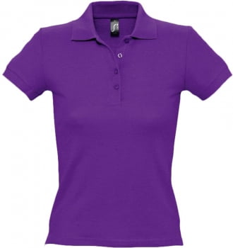 Рубашка поло женская PEOPLE 210, темно-фиолетовая купить с нанесением логотипа оптом на заказ в интернет-магазине Санкт-Петербург