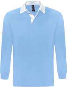 Рубашка поло мужская с длинным рукавом PACK 280 голубая купить оптом с нанесение логотипа в Санкт-Петербурге