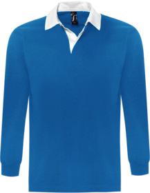 Рубашка поло мужская с длинным рукавом PACK 280 ярко-синяя купить оптом с нанесение логотипа в Санкт-Петербурге