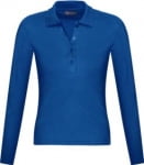 Рубашка поло женская с длинным рукавом PODIUM 210 ярко-синяя