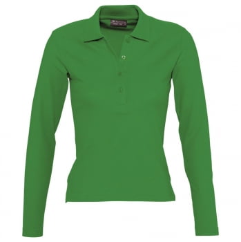 Рубашка поло женская PODIUM ярко-зеленая купить с нанесением логотипа оптом на заказ в интернет-магазине Санкт-Петербург