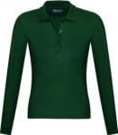 Рубашка поло женская с длинным рукавом PODIUM 210 темно-зеленая