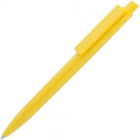 Ручка шариковая Crest, желтая купить с нанесением логотипа оптом на заказ в интернет-магазине Санкт-Петербург