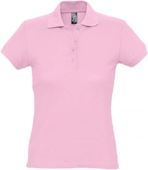 Рубашка поло женская PASSION 170, розовая купить с нанесением логотипа оптом на заказ в интернет-магазине Санкт-Петербург
