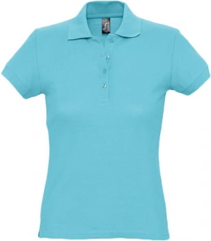 Рубашка поло женская PASSION 170, бирюзовая купить с нанесением логотипа оптом на заказ в интернет-магазине Санкт-Петербург