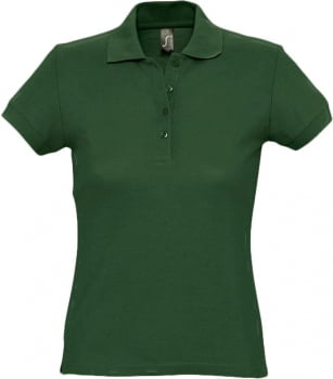 Рубашка поло женская PASSION 170, темно-зеленая купить с нанесением логотипа оптом на заказ в интернет-магазине Санкт-Петербург