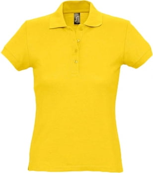 Рубашка поло женская PASSION 170, желтая купить с нанесением логотипа оптом на заказ в интернет-магазине Санкт-Петербург