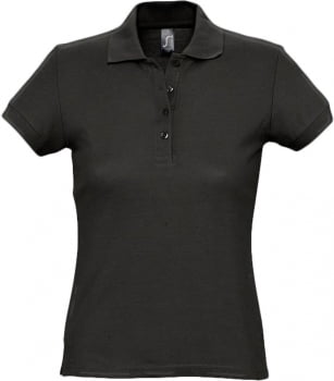 Рубашка поло женская PASSION 170, черная купить с нанесением логотипа оптом на заказ в интернет-магазине Санкт-Петербург