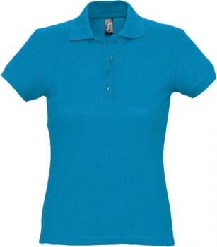 Рубашка поло женская PASSION 170, ярко-бирюзовая купить с нанесением логотипа оптом на заказ в интернет-магазине Санкт-Петербург