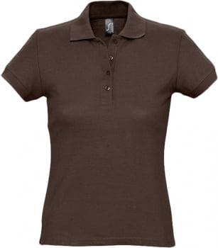 Рубашка поло женская PASSION 170, шоколадно-коричневая купить с нанесением логотипа оптом на заказ в интернет-магазине Санкт-Петербург
