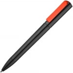 Ручка шариковая Split Neon, черная с красным