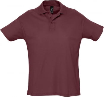 Рубашка поло мужская SUMMER 170, бордовая купить с нанесением логотипа оптом на заказ в интернет-магазине Санкт-Петербург