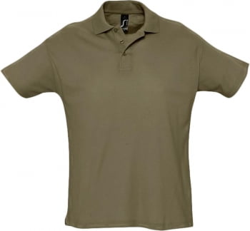 Рубашка поло мужская SUMMER 170, хаки купить с нанесением логотипа оптом на заказ в интернет-магазине Санкт-Петербург