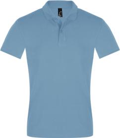 Рубашка поло мужская PERFECT MEN 180 голубая купить оптом с нанесение логотипа в Санкт-Петербурге