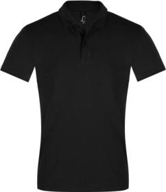 Рубашка поло мужская PERFECT MEN 180 черная купить оптом с нанесение логотипа в Санкт-Петербурге