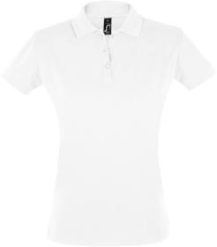 Рубашка поло женская PERFECT WOMEN 180 белая купить оптом с нанесение логотипа в Санкт-Петербурге