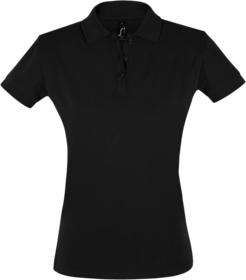 Рубашка поло женская PERFECT WOMEN 180 черная купить оптом с нанесение логотипа в Санкт-Петербурге