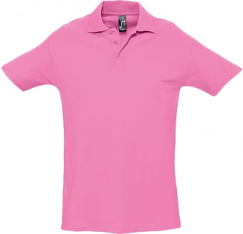 Рубашка поло мужская SPRING 210, розовая купить с нанесением логотипа оптом на заказ в интернет-магазине Санкт-Петербург