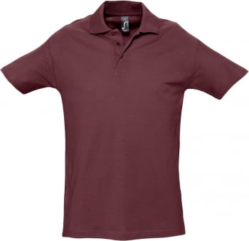 Рубашка поло мужская SPRING 210, бордовая купить с нанесением логотипа оптом на заказ в интернет-магазине Санкт-Петербург