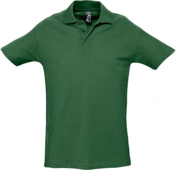 Рубашка поло мужская SPRING 210, темно-зеленая купить с нанесением логотипа оптом на заказ в интернет-магазине Санкт-Петербург