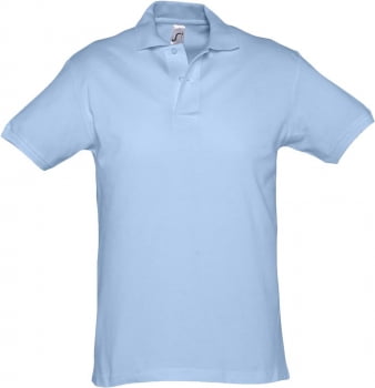 Рубашка поло мужская SPIRIT 240, голубая купить с нанесением логотипа оптом на заказ в интернет-магазине Санкт-Петербург