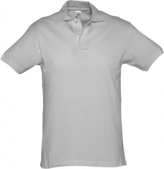 Рубашка поло мужская SPIRIT 240, серый меланж купить с нанесением логотипа оптом на заказ в интернет-магазине Санкт-Петербург