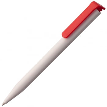 Ручка шариковая Senator Super Hit, белая с красным купить с нанесением логотипа оптом на заказ в интернет-магазине Санкт-Петербург