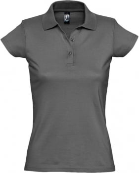 Рубашка поло женская Prescott women 170, темно-серая купить с нанесением логотипа оптом на заказ в интернет-магазине Санкт-Петербург