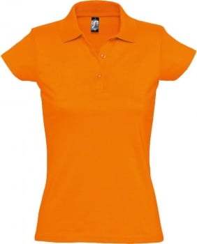 Рубашка поло женская Prescott women 170, оранжевая купить с нанесением логотипа оптом на заказ в интернет-магазине Санкт-Петербург