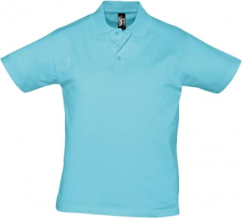 Рубашка поло мужская Prescott men 170, бирюзовая купить с нанесением логотипа оптом на заказ в интернет-магазине Санкт-Петербург