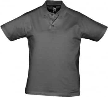 Рубашка поло мужская Prescott men 170, темно-серая купить с нанесением логотипа оптом на заказ в интернет-магазине Санкт-Петербург