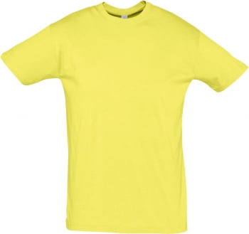 Футболка REGENT 150, светло-желтая купить с нанесением логотипа оптом на заказ в интернет-магазине Санкт-Петербург