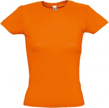 Футболка женская MISS 150, оранжевая купить с нанесением логотипа оптом на заказ в интернет-магазине Санкт-Петербург