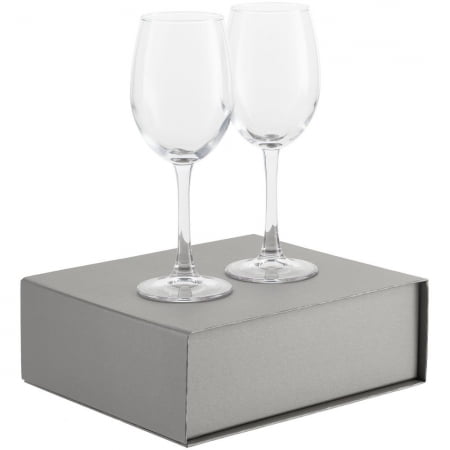 Набор бокалов для вина Wine House, серебристый купить с нанесением логотипа оптом на заказ в интернет-магазине Санкт-Петербург