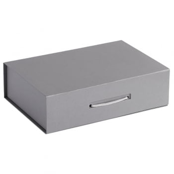 Коробка Case, подарочная, серебристая купить с нанесением логотипа оптом на заказ в интернет-магазине Санкт-Петербург