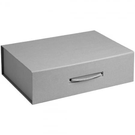 Коробка Case, подарочная, серая матовая купить с нанесением логотипа оптом на заказ в интернет-магазине Санкт-Петербург