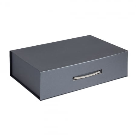 Коробка Case, подарочная, темно-серебристая купить с нанесением логотипа оптом на заказ в интернет-магазине Санкт-Петербург