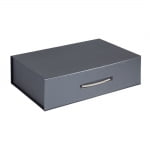 Коробка Case, подарочная, темно-серебристая
