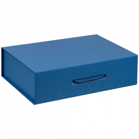 Коробка Case, подарочная, синяя купить с нанесением логотипа оптом на заказ в интернет-магазине Санкт-Петербург