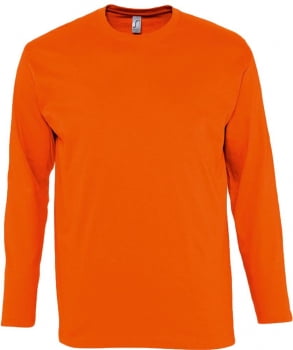 Футболка мужская с длинным рукавом MONARCH 150, оранжевая купить с нанесением логотипа оптом на заказ в интернет-магазине Санкт-Петербург