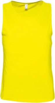 Майка мужская JUSTIN 150, желтая (лимонная) купить с нанесением логотипа оптом на заказ в интернет-магазине Санкт-Петербург