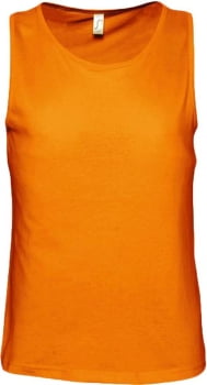 Майка мужская JUSTIN 150, оранжевая купить с нанесением логотипа оптом на заказ в интернет-магазине Санкт-Петербург