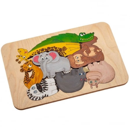 Пазл-раскраска Wood Games, африканские животные купить с нанесением логотипа оптом на заказ в интернет-магазине Санкт-Петербург