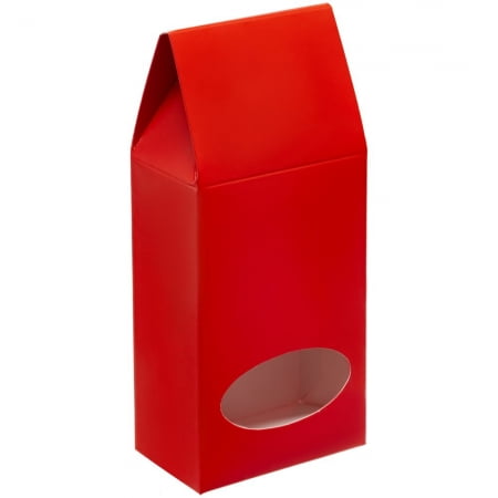 Коробка с окном English Breakfast, красная купить с нанесением логотипа оптом на заказ в интернет-магазине Санкт-Петербург