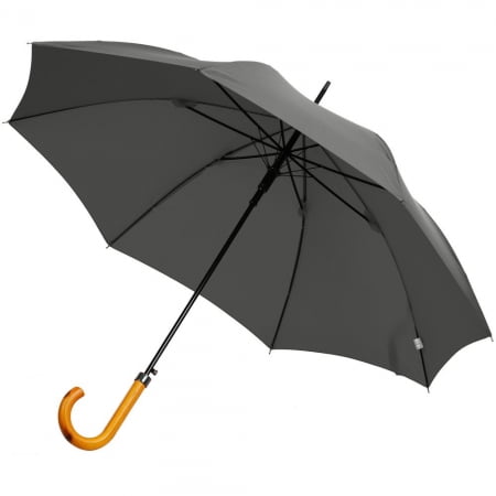 Зонт-трость LockWood, серый купить с нанесением логотипа оптом на заказ в интернет-магазине Санкт-Петербург
