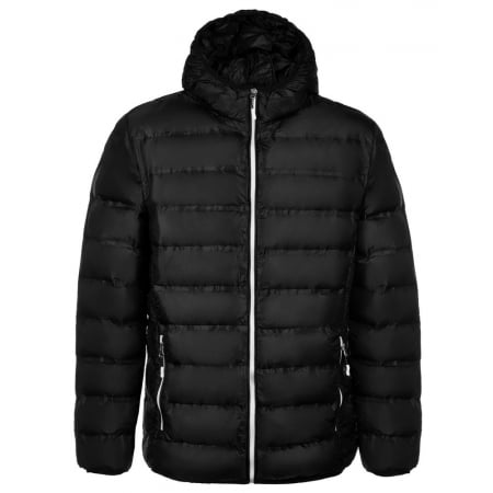 Куртка пуховая мужская Tarner Comfort, черная купить с нанесением логотипа оптом на заказ в интернет-магазине Санкт-Петербург