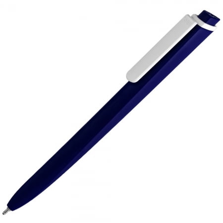 Ручка шариковая Pigra P02 Mat, темно-синяя с белым купить с нанесением логотипа оптом на заказ в интернет-магазине Санкт-Петербург