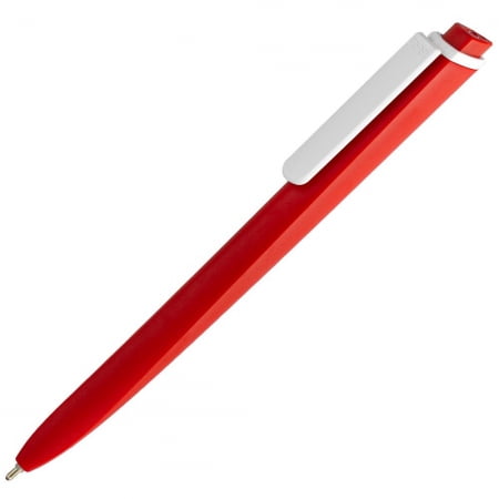 Ручка шариковая Pigra P02 Mat, красная с белым купить с нанесением логотипа оптом на заказ в интернет-магазине Санкт-Петербург